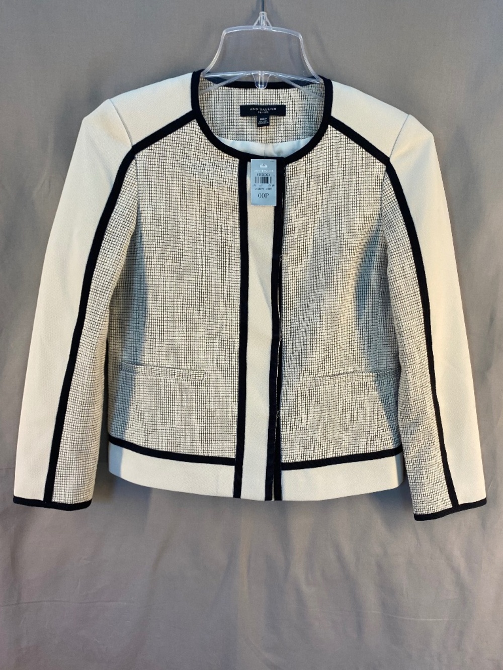 Ann Taylor Blazer Jacket, Beige & Black color, women's Size 00P -NWT